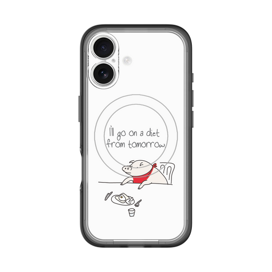 スリムプロテクションプレミアムケース with MagSafe［ ブタ子の挑戦 ］
