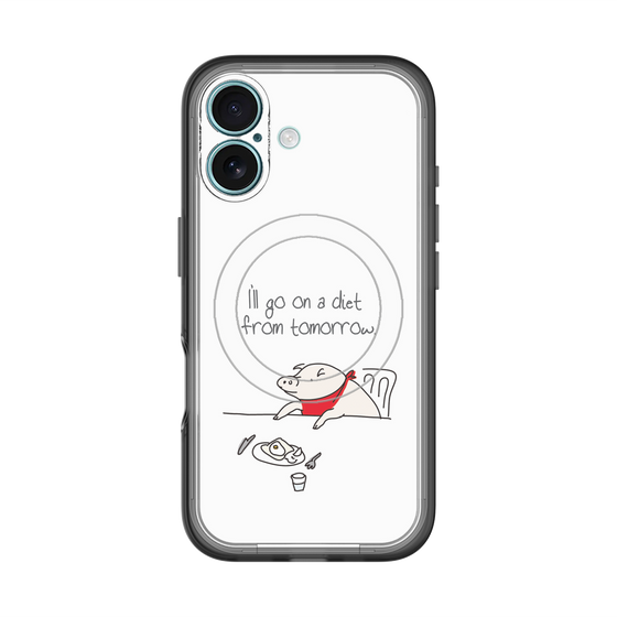 スリムプロテクションプレミアムケース with MagSafe［ ブタ子の挑戦 ］