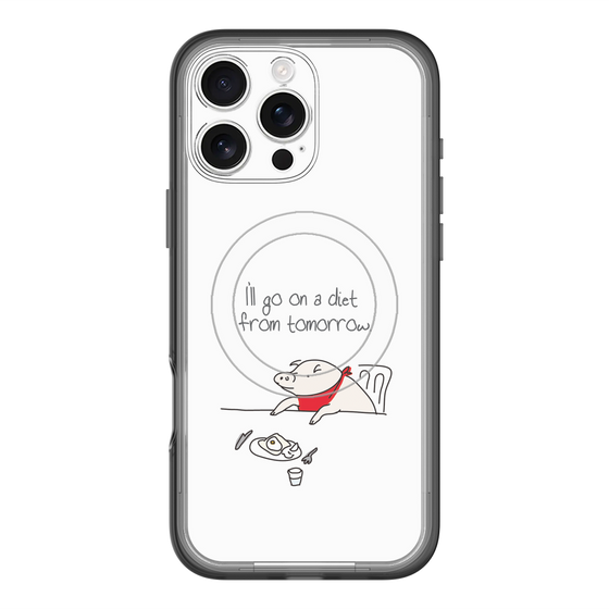 スリムプロテクションプレミアムケース with MagSafe［ ブタ子の挑戦 ］