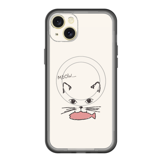 スリムプロテクションプレミアムケース with MagSafe［ 食いしん坊なねこ - White ］