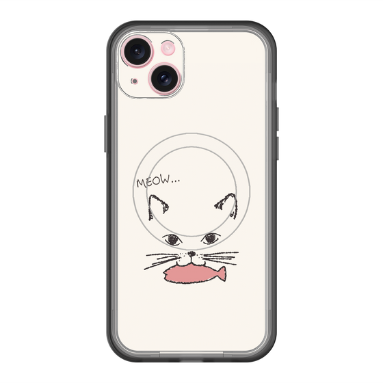 スリムプロテクションプレミアムケース with MagSafe［ 食いしん坊なねこ - White ］