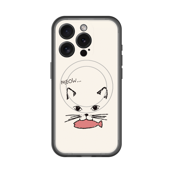 スリムプロテクションプレミアムケース with MagSafe［ 食いしん坊なねこ - White ］