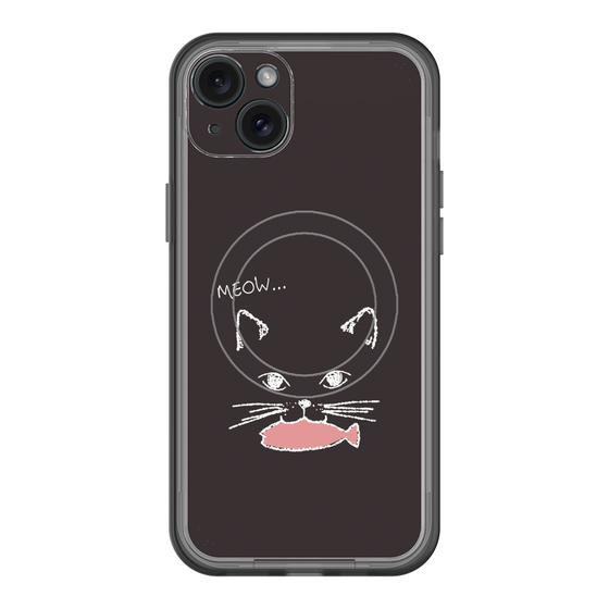 スリムプロテクションプレミアムケース with MagSafe［ 食いしん坊なねこ - Black ］