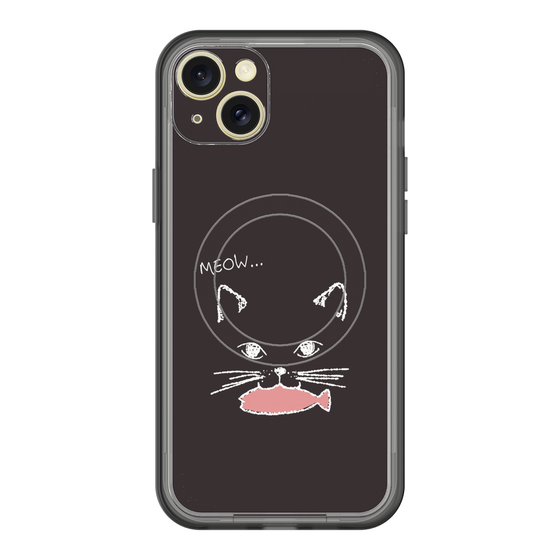 スリムプロテクションプレミアムケース with MagSafe［ 食いしん坊なねこ - Black ］