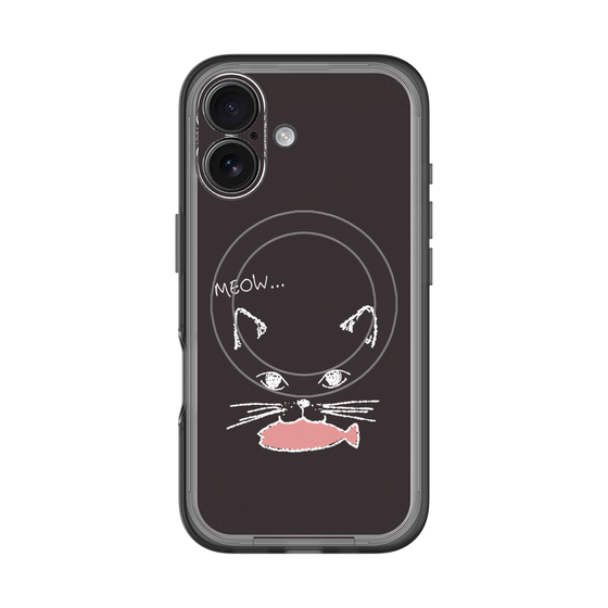 スリムプロテクションプレミアムケース with MagSafe［ 食いしん坊なねこ - Black ］