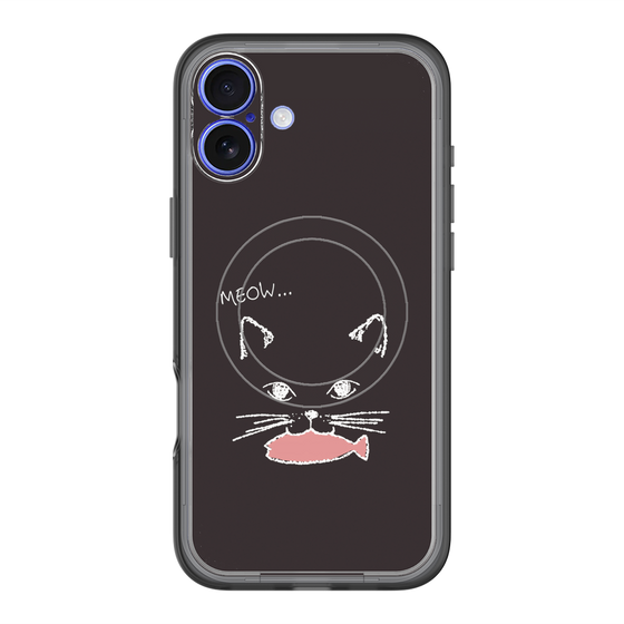 スリムプロテクションプレミアムケース with MagSafe［ 食いしん坊なねこ - Black ］