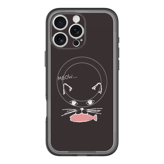 スリムプロテクションプレミアムケース with MagSafe［ 食いしん坊なねこ - Black ］