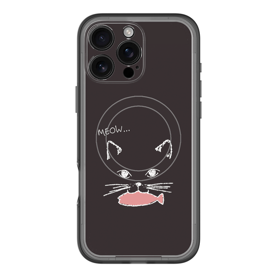 スリムプロテクションプレミアムケース with MagSafe［ 食いしん坊なねこ - Black ］