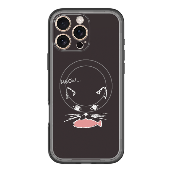 スリムプロテクションプレミアムケース with MagSafe［ 食いしん坊なねこ - Black ］