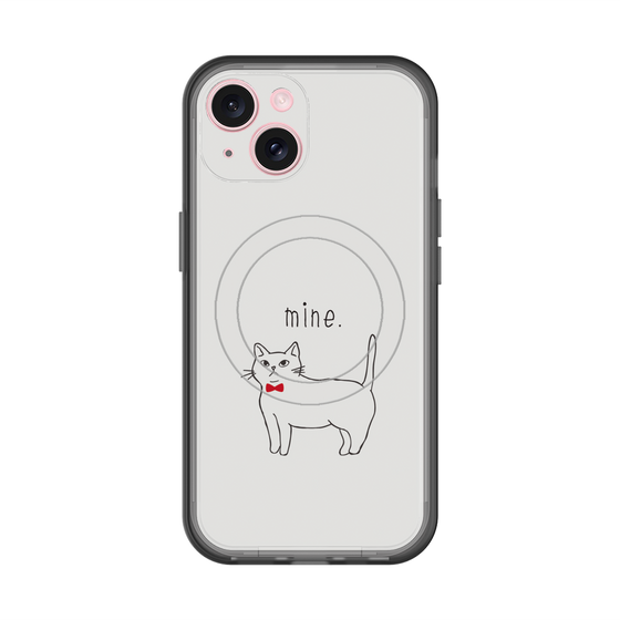 スリムプロテクションプレミアムケース with MagSafe［ 蝶ネクタイねこ - White ］