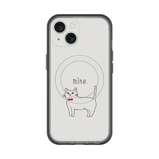 スリムプロテクションプレミアムケース with MagSafe［ 蝶ネクタイねこ - White ］