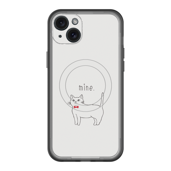 スリムプロテクションプレミアムケース with MagSafe［ 蝶ネクタイねこ - White ］