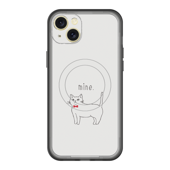 スリムプロテクションプレミアムケース with MagSafe［ 蝶ネクタイねこ - White ］