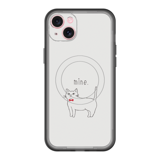 スリムプロテクションプレミアムケース with MagSafe［ 蝶ネクタイねこ - White ］