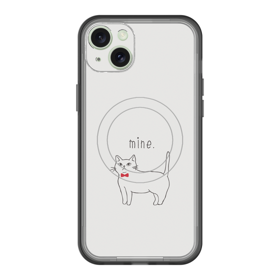 スリムプロテクションプレミアムケース with MagSafe［ 蝶ネクタイねこ - White ］