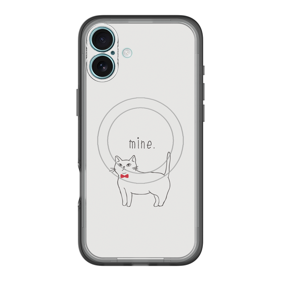 スリムプロテクションプレミアムケース with MagSafe［ 蝶ネクタイねこ - White ］
