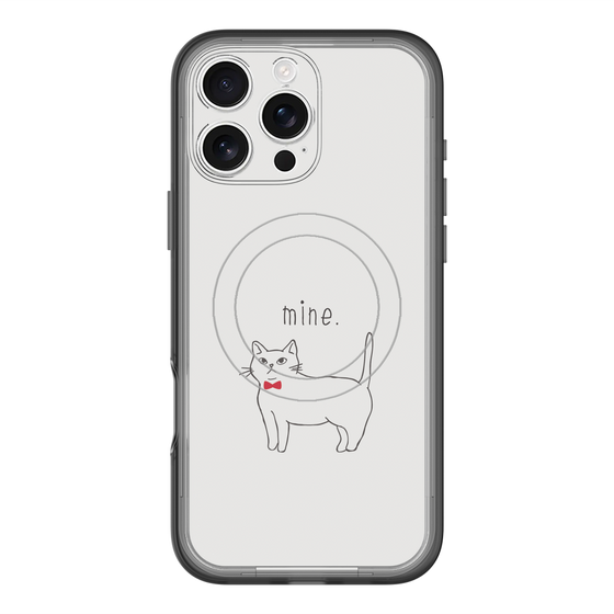 スリムプロテクションプレミアムケース with MagSafe［ 蝶ネクタイねこ - White ］