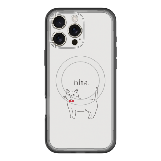 スリムプロテクションプレミアムケース with MagSafe［ 蝶ネクタイねこ - White ］