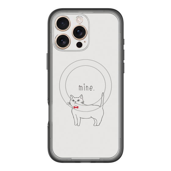 スリムプロテクションプレミアムケース with MagSafe［ 蝶ネクタイねこ - White ］