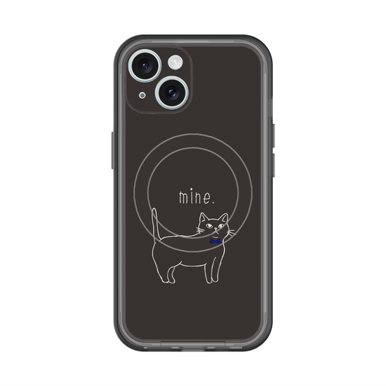 スリムプロテクションプレミアムケース with MagSafe［ 蝶ネクタイねこ - Black ］