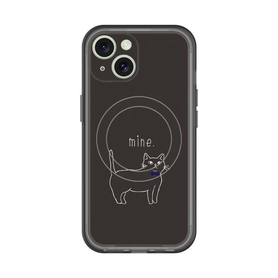 スリムプロテクションプレミアムケース with MagSafe［ 蝶ネクタイねこ - Black ］