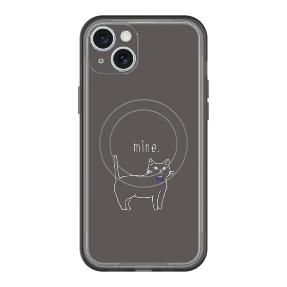 スリムプロテクションプレミアムケース with MagSafe［ 蝶ネクタイねこ - Black ］