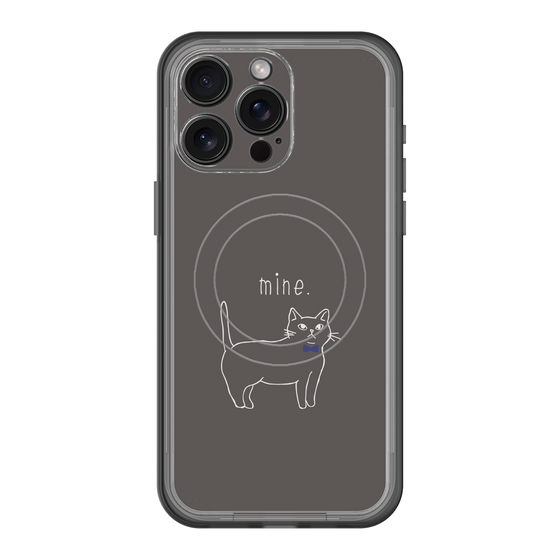 スリムプロテクションプレミアムケース with MagSafe［ 蝶ネクタイねこ - Black ］