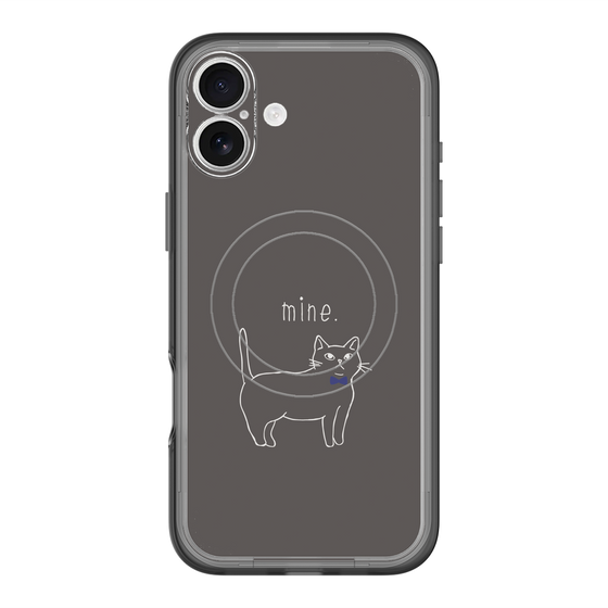 スリムプロテクションプレミアムケース with MagSafe［ 蝶ネクタイねこ - Black ］