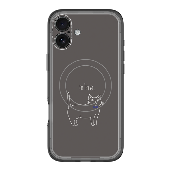 スリムプロテクションプレミアムケース with MagSafe［ 蝶ネクタイねこ - Black ］