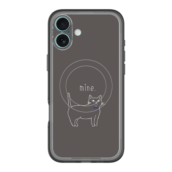 スリムプロテクションプレミアムケース with MagSafe［ 蝶ネクタイねこ - Black ］