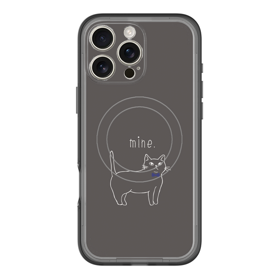 スリムプロテクションプレミアムケース with MagSafe［ 蝶ネクタイねこ - Black ］