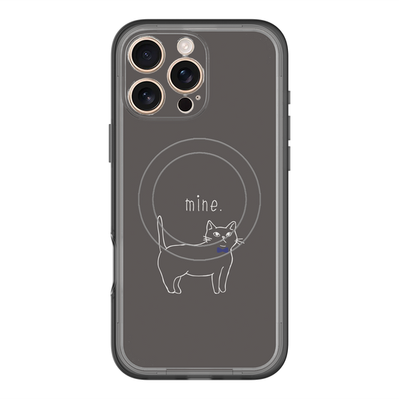 スリムプロテクションプレミアムケース with MagSafe［ 蝶ネクタイねこ - Black ］