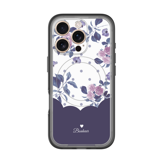 スリムプロテクションプレミアムケース with MagSafe［ ツインドットフラワー - Navy ］