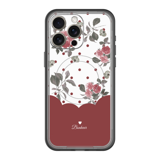 スリムプロテクションプレミアムケース with MagSafe［ ツインドットフラワー - Red ］