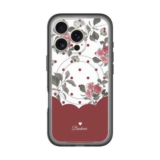 スリムプロテクションプレミアムケース with MagSafe［ ツインドットフラワー - Red ］