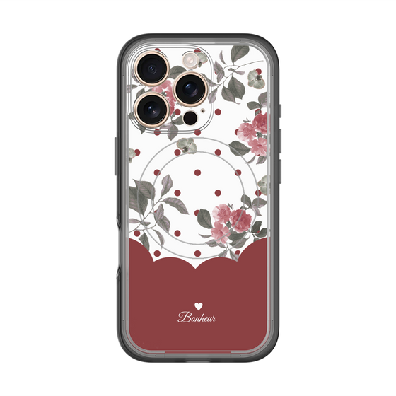 スリムプロテクションプレミアムケース with MagSafe［ ツインドットフラワー - Red ］