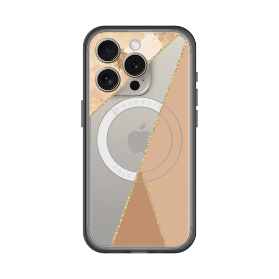 スリムプロテクションプレミアムケース with MagSafe［ マーブルトライアングルパレット - Beige ］