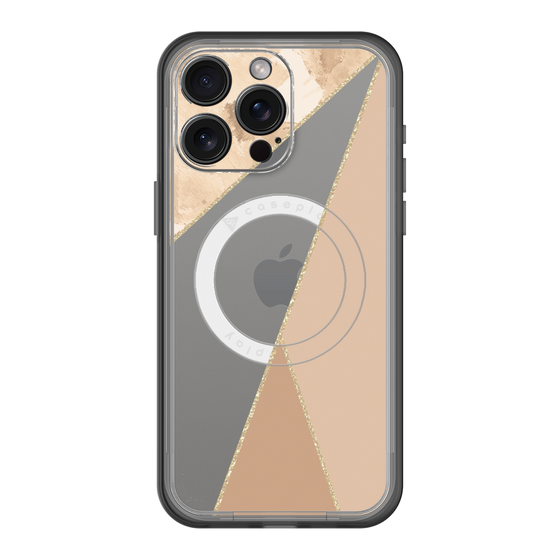 スリムプロテクションプレミアムケース with MagSafe［ マーブルトライアングルパレット - Beige ］