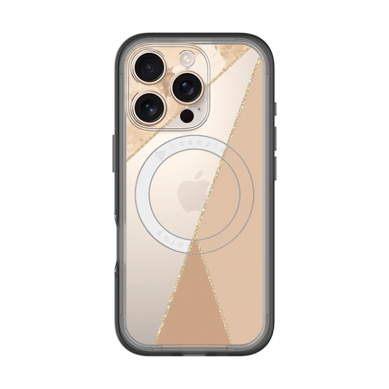 スリムプロテクションプレミアムケース with MagSafe［ マーブルトライアングルパレット - Beige ］