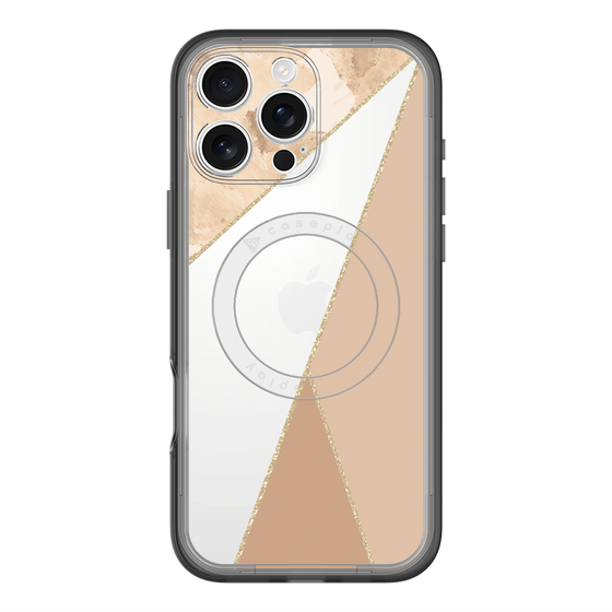 スリムプロテクションプレミアムケース with MagSafe［ マーブルトライアングルパレット - Beige ］