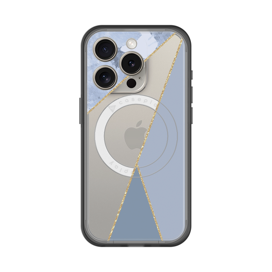 スリムプロテクションプレミアムケース with MagSafe［ マーブルトライアングルパレット - Blue ］