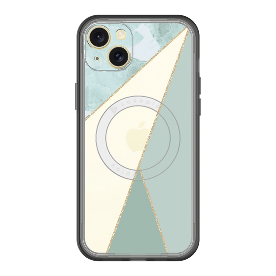 スリムプロテクションプレミアムケース with MagSafe［ マーブルトライアングルパレット - Green ］
