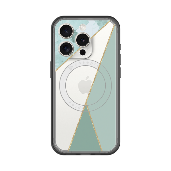 スリムプロテクションプレミアムケース with MagSafe［ マーブルトライアングルパレット - Green ］
