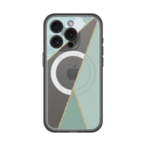 スリムプロテクションプレミアムケース with MagSafe［ マーブルトライアングルパレット - Green ］