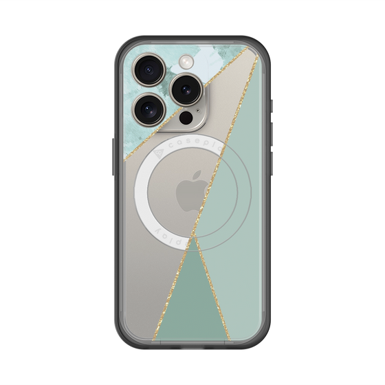 スリムプロテクションプレミアムケース with MagSafe［ マーブルトライアングルパレット - Green ］