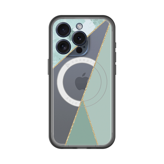 スリムプロテクションプレミアムケース with MagSafe［ マーブルトライアングルパレット - Green ］