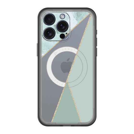 スリムプロテクションプレミアムケース with MagSafe［ マーブルトライアングルパレット - Green ］