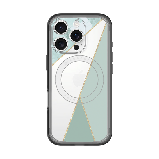 スリムプロテクションプレミアムケース with MagSafe［ マーブルトライアングルパレット - Green ］