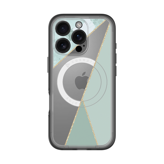 スリムプロテクションプレミアムケース with MagSafe［ マーブルトライアングルパレット - Green ］