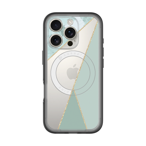 スリムプロテクションプレミアムケース with MagSafe［ マーブルトライアングルパレット - Green ］